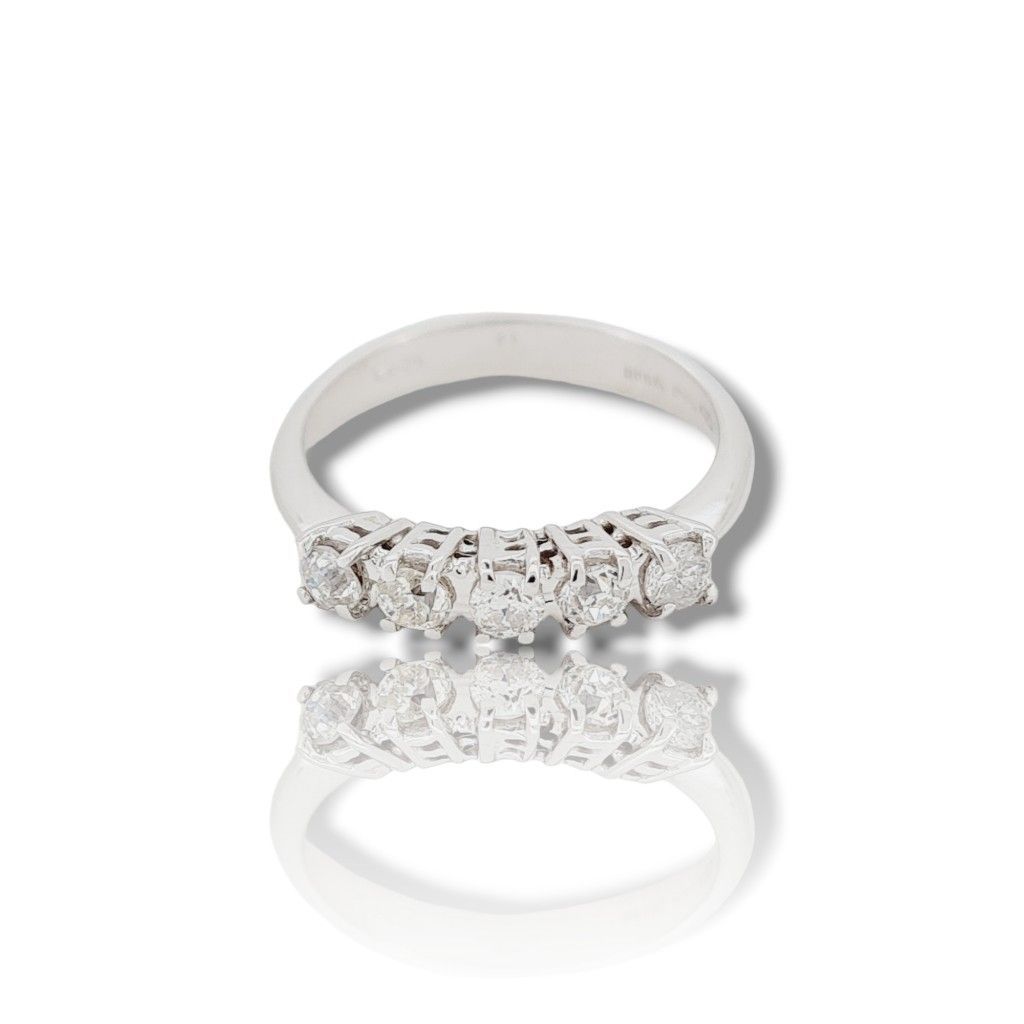White gold eternity ring k18 with 5 diamonds (P2242)
